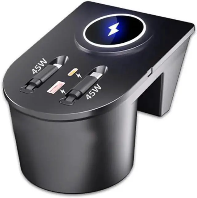 Main image of USB Hub Car Wireless Charging Charger Mount for Toyota Senna, 45W Fast Charging, 4-Port Expansion Dock Ports (Model B)