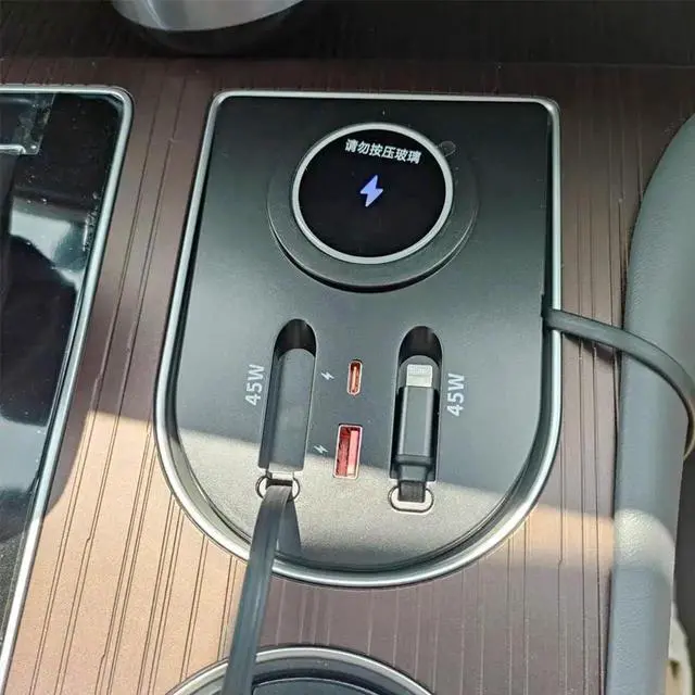 Alt view image 4 of 7 - USB Hub Car Wireless Charging Charger Mount for Toyota Senna, 45W Fast Charging, 4-Port Expansion Dock Ports (Model B)