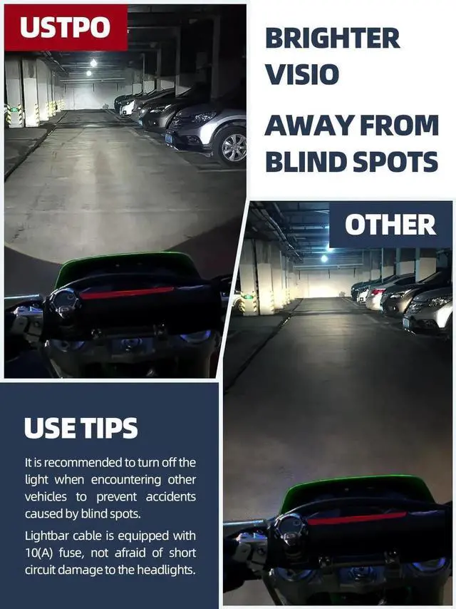 Alt view image 3 of 6 - Dirt Bike Light Bar,60W 2500LM Motorcycle Headlight Light Bar Plug-Play Universal for Most 7/8" Handlebar CRF110 KLX140 KLX110 TTR110 TTR110E