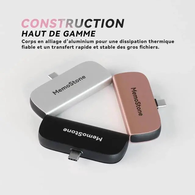 Alt view image 3 of 6 - MemoStone 2TB Portable USB-C External SSD 2000MB/s, High-Speed Solid State Drive with USB 3.2 Gen2x2 20Gb/s Interface, Compatible with iPhones/Tablets/Laptops