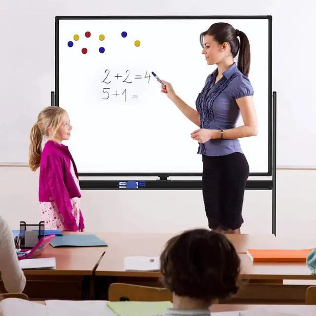 Alt view image 6 of 7 - 48"x36" Mobile Whiteboard Doue-Sided Magnetic Dry Erase Board on Wheels - Comercial Rolling White Boards with Sturdy Stand for Home, Office & School