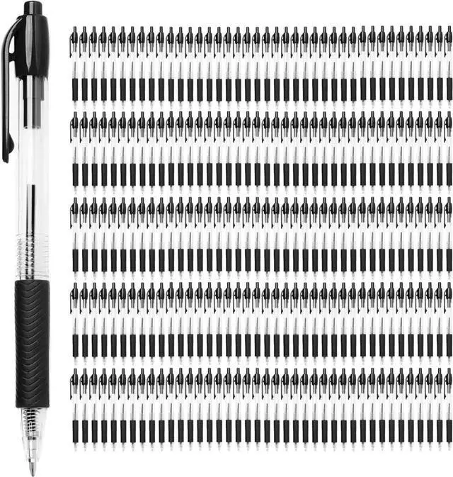 Main image of Bulk Pens - 200 Pack, Black Retract, Medium Ballpoint - Smooth Writing with Comfort Grip - Ink Pens Bulk for Office & School Supplies