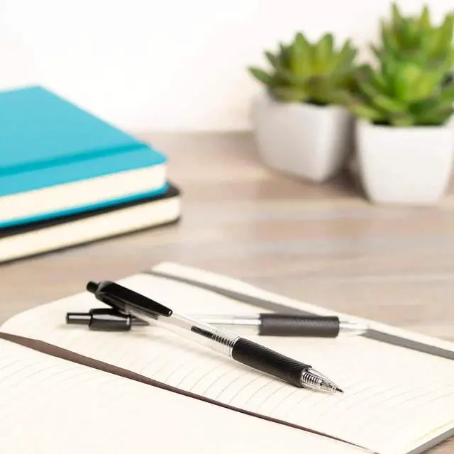 Alt view image 2 of 6 - Bulk Pens - 200 Pack, Black Retract, Medium Ballpoint - Smooth Writing with Comfort Grip - Ink Pens Bulk for Office & School Supplies