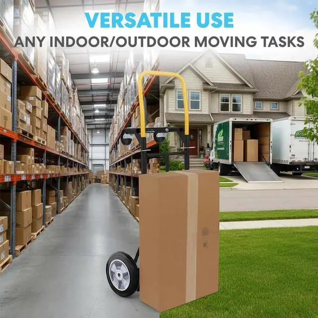 Alt view image 5 of 6 - 2 in 1 Convertible Hand Truck and Dolly, 800LBS Heavy-Duty Moving Dolly Cart with 10" Flat Free Rubber Wheels & Handle