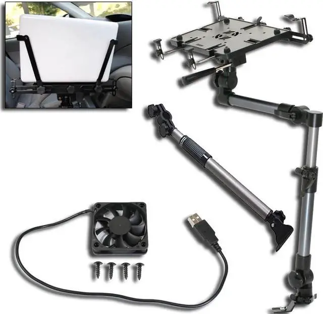 Main image of MS-526B Heavy Duty Laptop Mount Holder for Cars, Trucks, SUVs, and other Applications with Complete Accessory Package