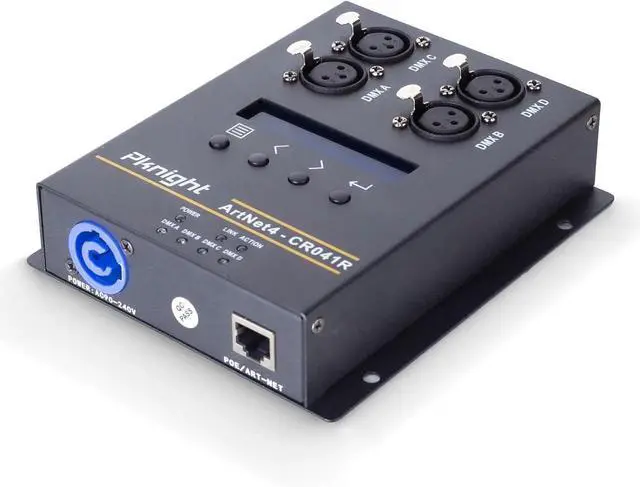 Main image of ArtNet DMX Ethernet Lighting Controller Interface, Truss-mount, 4-Universe Bidirectional Art-Net to DMX512 Node, PoE (No RDM)