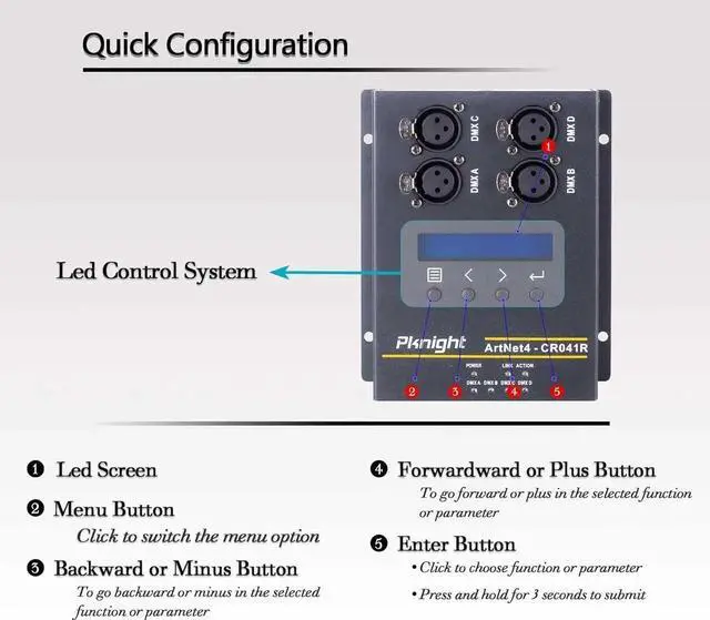 Alt view image 6 of 6 - ArtNet DMX Ethernet Lighting Controller Interface, Truss-mount, 4-Universe Bidirectional Art-Net to DMX512 Node, PoE (No RDM)