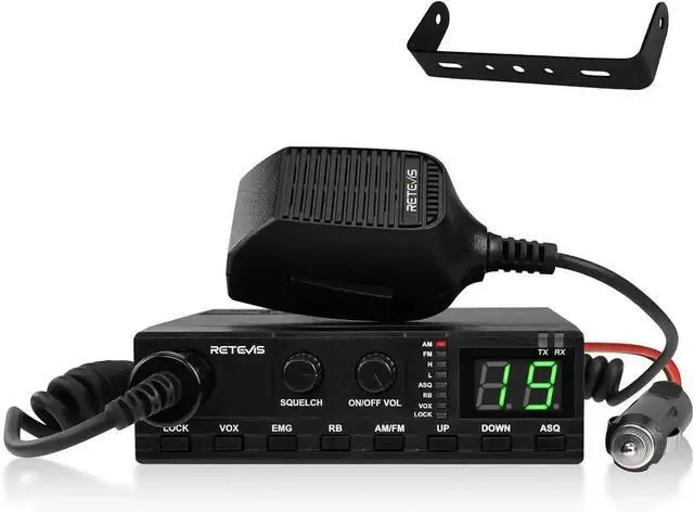 Main image of MB2 AM/FM Professional CB Radio, 40 Channels Mini Radio, Easy to Operate, Squh Knob ASQ, VOX, Auto-Scan, CB Mobile Radio for Truckers, Black