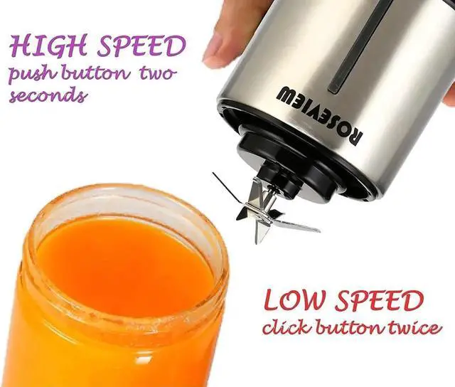 Alt view image 3 of 7 - Portable Smoothie blender Glass bottle Mini USB rechargeable 2 battery Handheld Shakes blend Cup USB juicer Cordless Personal smoothies maker mixer