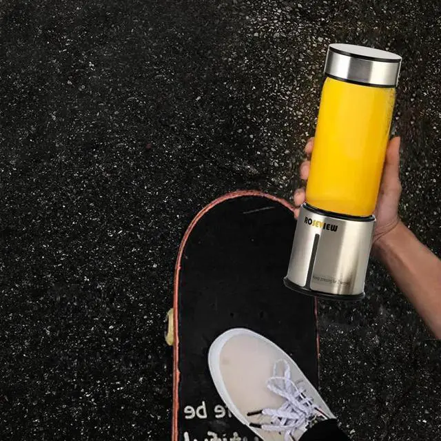 Alt view image 5 of 7 - Portable Smoothie blender Glass bottle Mini USB rechargeable 2 battery Handheld Shakes blend Cup USB juicer Cordless Personal smoothies maker mixer