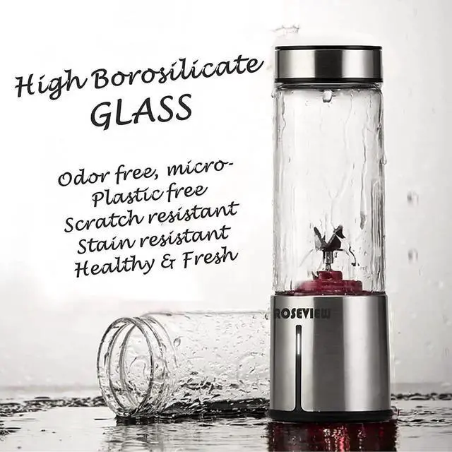 Alt view image 7 of 7 - Portable Smoothie blender Glass bottle Mini USB rechargeable 2 battery Handheld Shakes blend Cup USB juicer Cordless Personal smoothies maker mixer