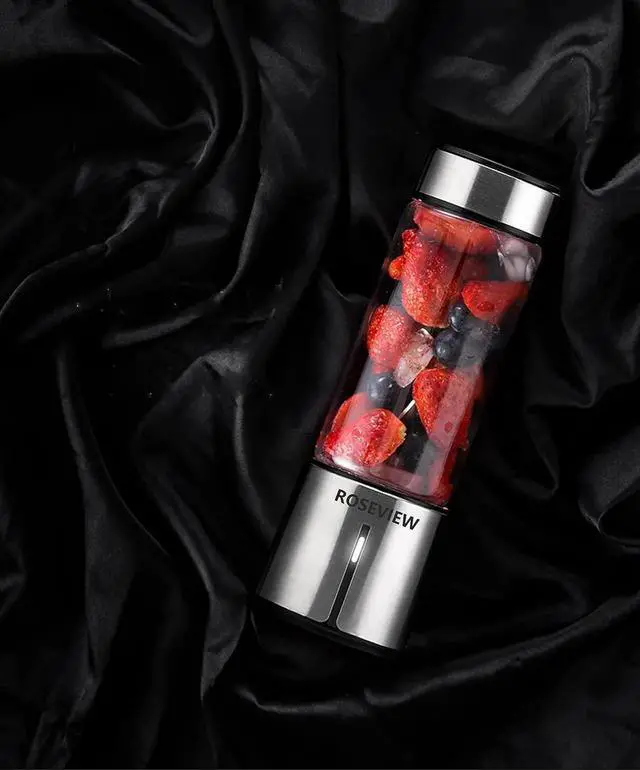 Alt view image 4 of 7 - Portable Smoothie blender Glass bottle Mini USB rechargeable 2 battery Handheld Shakes blend Cup USB juicer Cordless Personal smoothies maker mixer