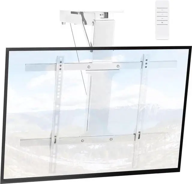 Main image of Electric Ceiling TV Mount with Remote - Motorized Ceiling TV Mount for Flat and Pitched Roof32 to 70 Inch Flat and Curved Screen TVs White