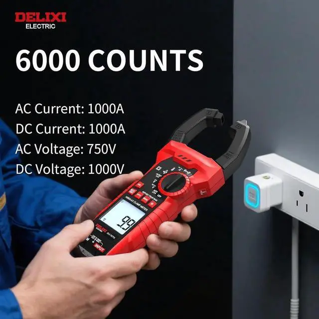 Alt view image 2 of 6 - Professional Clamp Meter 1000A AC/DC Amp Clamp Multimeter & 1000V Voltage Tester True RMS, Inrush, VFD, LOZ - Measures Resistance, Temperature, Capacitance and Frequency, MAX/MIN Hold