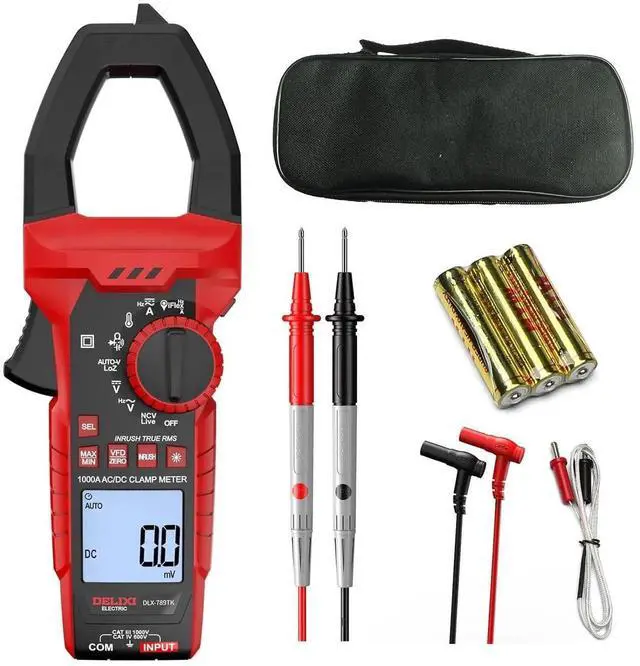Main image of Professional Clamp Meter 1000A AC/DC Amp Clamp Multimeter & 1000V Voltage Tester True RMS, Inrush, VFD, LOZ - Measures Resistance, Temperature, Capacitance and Frequency, MAX/MIN Hold