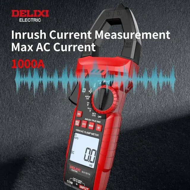 Alt view image 4 of 6 - Professional Clamp Meter 1000A AC/DC Amp Clamp Multimeter & 1000V Voltage Tester True RMS, Inrush, VFD, LOZ - Measures Resistance, Temperature, Capacitance and Frequency, MAX/MIN Hold