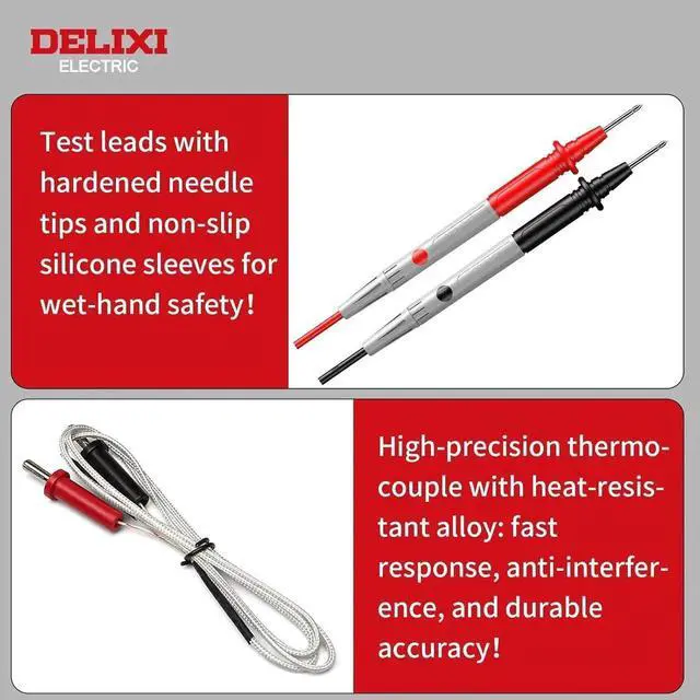 Alt view image 5 of 6 - Professional Clamp Meter 1000A AC/DC Amp Clamp Multimeter & 1000V Voltage Tester True RMS, Inrush, VFD, LOZ - Measures Resistance, Temperature, Capacitance and Frequency, MAX/MIN Hold
