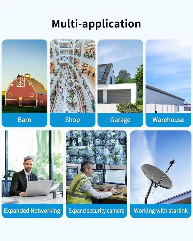 Alt view image 4 of 7 - Wireless Bridge, 5KM 5.8GHz Point to Point Outdoor WiFi Bridges with 14DBi High Gain Antenna, Compatible with Network Sharing,Network Extend, 2 Pack