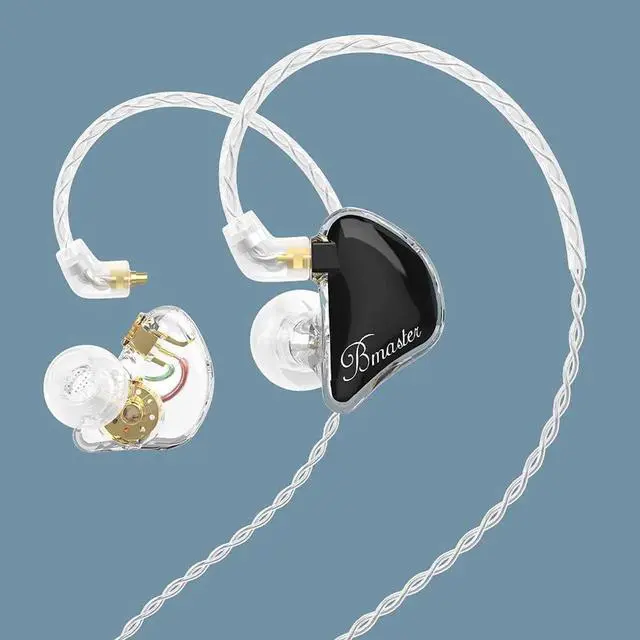 Alt view image 7 of 7 - in-Ear Monitors, Bmaster Triple Driver HiFi Stereo Noise-Isolating with Enhanced Bass for Musicians Stage/Audio Recording(PRO White/Black)