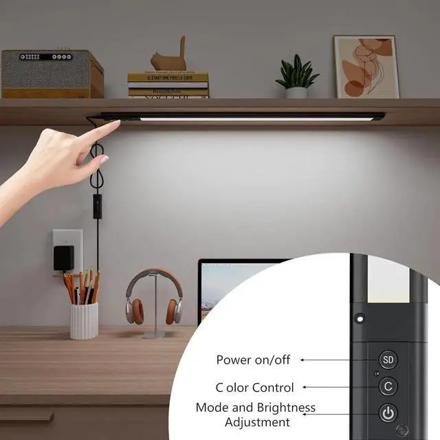 Alt view image 5 of 6 - Under Monitor RGB Light Bar, LED for Desk Gaming Setup, Plug in Keyboard Light, White and Million Color, Wireless Remote, Alexa Smart LED Lights for Room Decor, Desk PC TV(24 INCH)