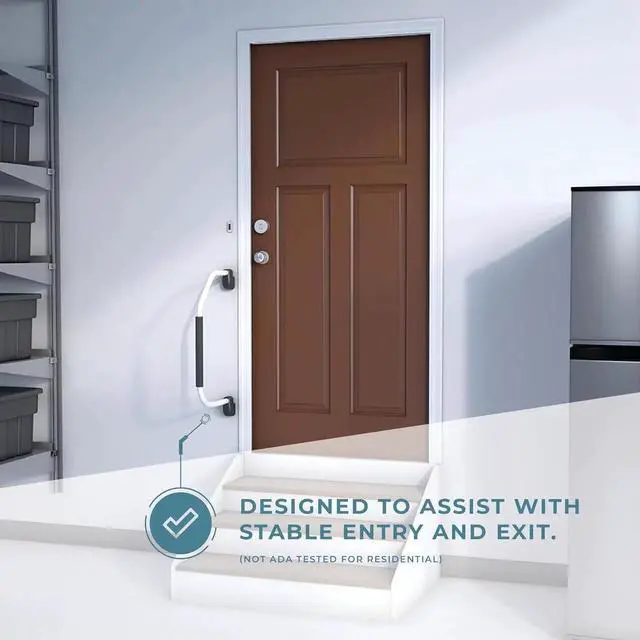 Alt view image 2 of 7 - ITC Inc Stow & Go Folding Assist Handle for RV's, 5th Wheels, and Trailers, Comfort-Padded RV Entry (White) White -