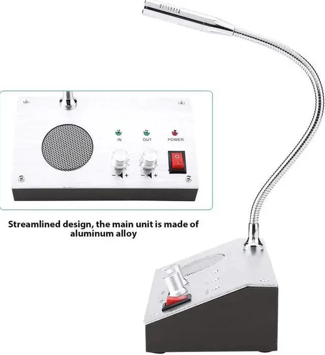 Alt view image 4 of 7 - Intercom Dual Way System,Mic Speaker Window Counter Interphone Drive Thru Speaker through Store Glass Counter Interphone for Bank Office Store Bus Station Security Company