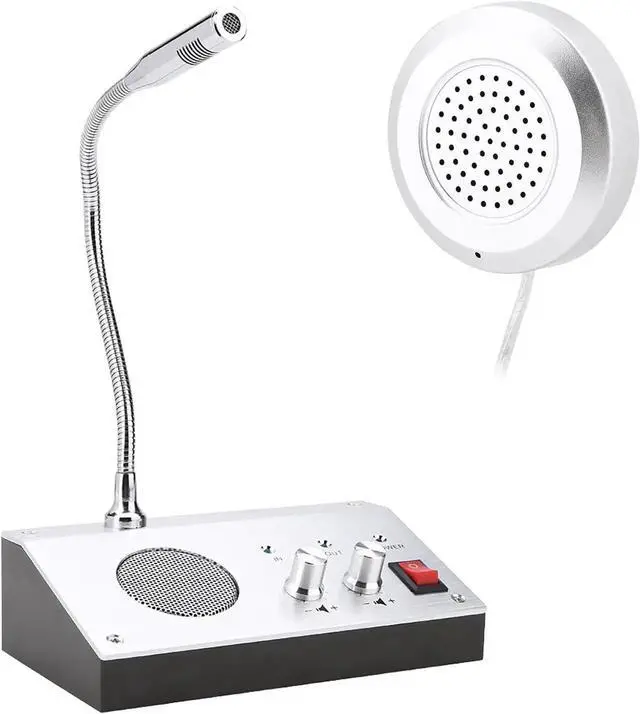 Alt view image 3 of 7 - Intercom Dual Way System,Mic Speaker Window Counter Interphone Drive Thru Speaker through Store Glass Counter Interphone for Bank Office Store Bus Station Security Company
