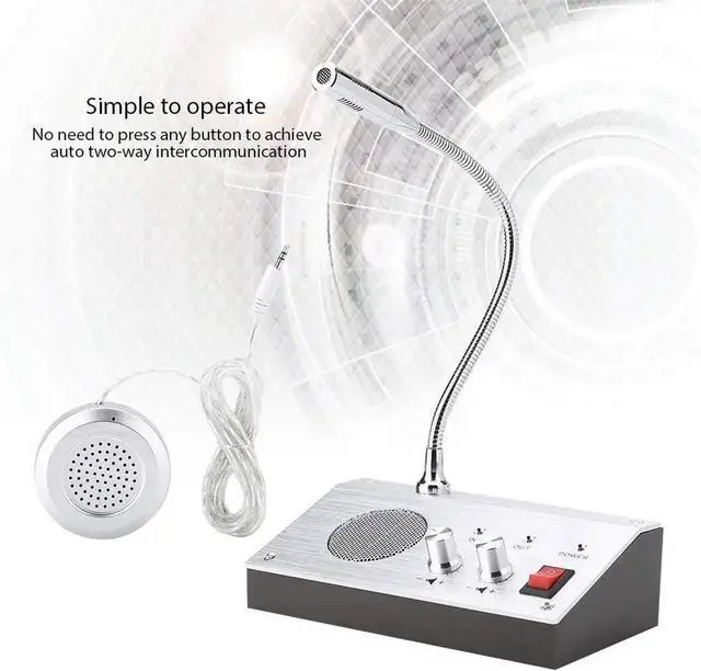 Alt view image 5 of 7 - Intercom Dual Way System,Mic Speaker Window Counter Interphone Drive Thru Speaker through Store Glass Counter Interphone for Bank Office Store Bus Station Security Company