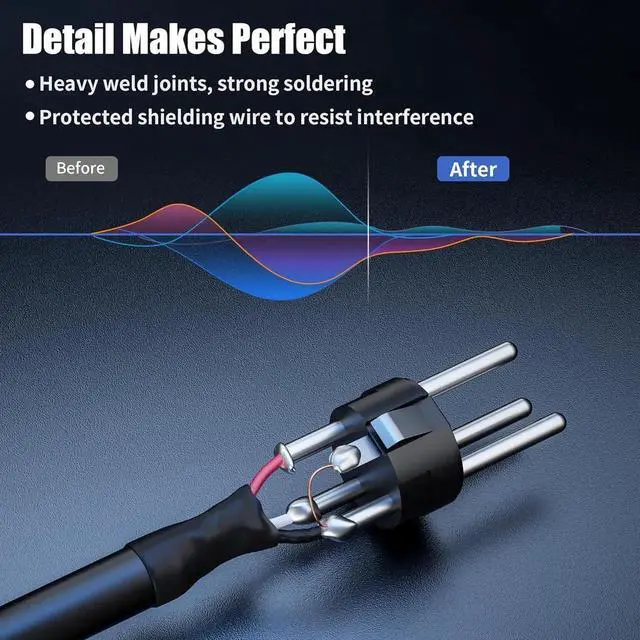 Alt view image 6 of 7 - XLR Cables 25 Feet 3-Pin XLR Male to Female Microphone Cables 22 AWG (OFC) Balanced XLR Cables Set - 6 Pack