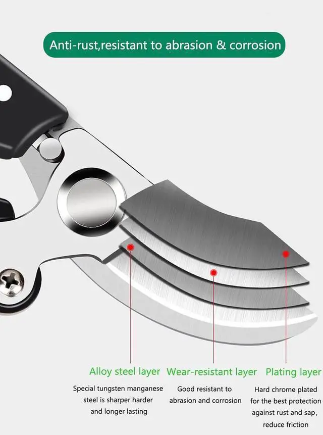 Alt view image 7 of 7 - Garden Shears, Japanese Pruning Shears for Heavy Duty, Flowers Herbs Grapes Plant and Branch Cutters, Clippers, Trimmers, Scissors (Green) Green -