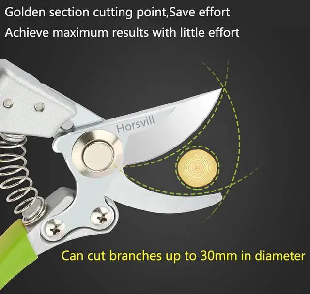 Alt view image 5 of 7 - Garden Shears, Japanese Pruning Shears for Heavy Duty, Flowers Herbs Grapes Plant and Branch Cutters, Clippers, Trimmers, Scissors (Green) Green -