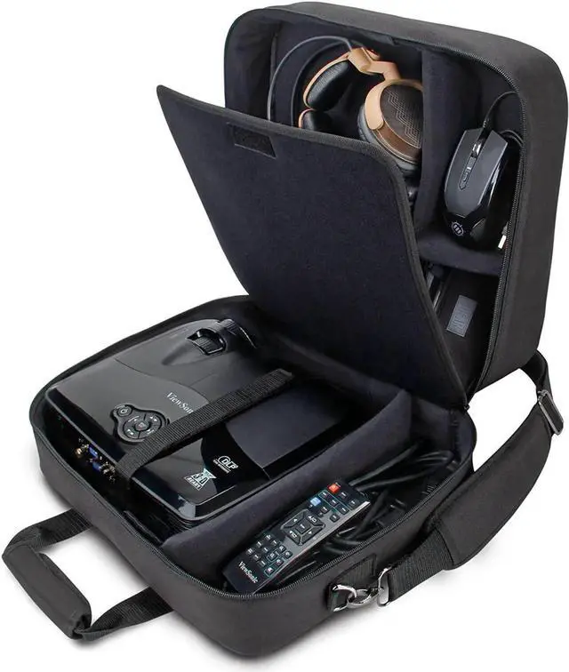Main image of Projector Carrying Case, Customizae Scratch Rstant Interior, HDMI Projector Bag Coatie with , Benq and More uetooth (15 x 12 x 3 inches) - ack
