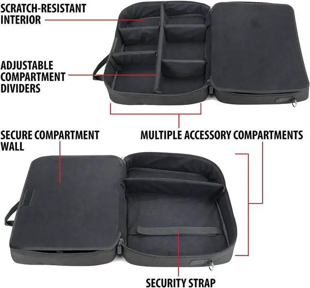 Alt view image 2 of 7 - Projector Carrying Case, Customizae Scratch Rstant Interior, HDMI Projector Bag Coatie with , Benq and More uetooth (15 x 12 x 3 inches) - ack