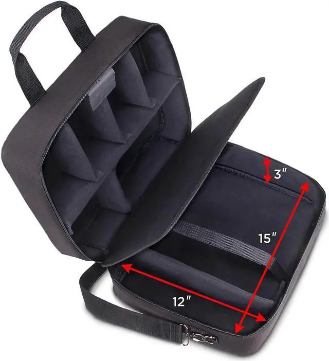 Alt view image 6 of 7 - Projector Carrying Case, Customizae Scratch Rstant Interior, HDMI Projector Bag Coatie with , Benq and More uetooth (15 x 12 x 3 inches) - ack