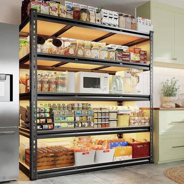 Alt view image 2 of 7 - 48" W Garage Shelving Heavy Duty, 3000LBS Storage Shelves, 5-Tier Adjust Metal Shelving, Garage Shelves Sturdy Industrial Shelf, Easy Assemble, 72" H x 48" W x 18" D