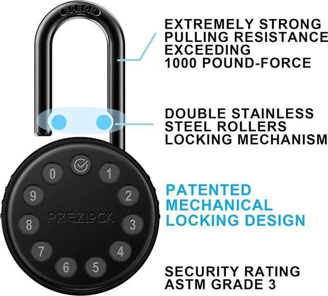 Alt view image 3 of 3 - Electronic Combination Padlock with Key Backup, Suitae for Outdoor and Heavy Duty uses, Water Rstant, IP65 Weatherproof.