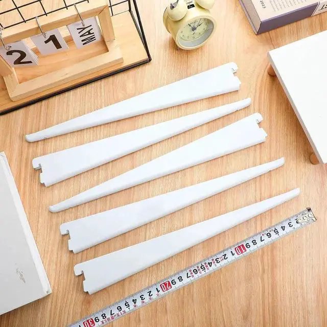 Alt view image 5 of 7 - 20 Pcs Adjust Shelf Brackets for Double Track System Closet Organization Heavy Duty Wire Shelf Brackets(White,11.5 Inch)