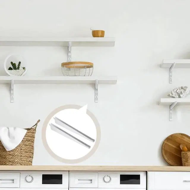 Alt view image 7 of 7 - 20 Pcs Adjust Shelf Brackets for Double Track System Closet Organization Heavy Duty Wire Shelf Brackets(White,11.5 Inch)