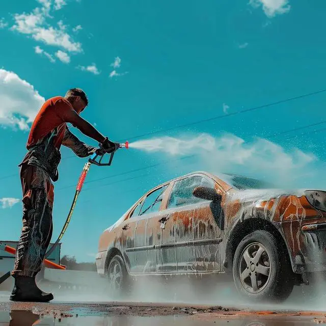 Alt view image 5 of 6 - 100 FT Pressure Washer Hose with 3/8" Quick Connect, 4000 PSI Kink Rstant High Tensile Wire Power Washer Hose