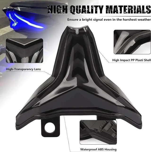 Alt view image 2 of 7 - Motorcycle LED Tail Lights RGB Control for NINJA 400 2018-2024 Z400 Z250 Z400 Z1000 Z1000R ZX6R ZX10R ZX10RR Rear Brake Light DRL with Turn Signals Sequential Dynamic Indicator