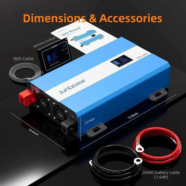 Alt view image 2 of 7 - 3080W Pure Sine Wave Power Inverter - 30dB Ultra Quiet, 6000W Surge, Game-Changing Design | 12V to 110V AC Converter for Home, RV, Camping, Off-Grid & Outdoor Adventures