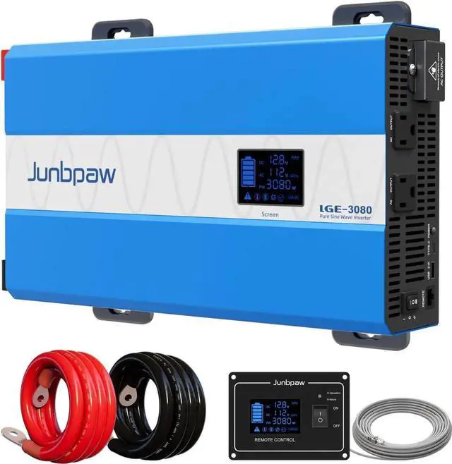 Alt view image 4 of 7 - 3080W Pure Sine Wave Power Inverter - 30dB Ultra Quiet, 6000W Surge, Game-Changing Design | 12V to 110V AC Converter for Home, RV, Camping, Off-Grid & Outdoor Adventures