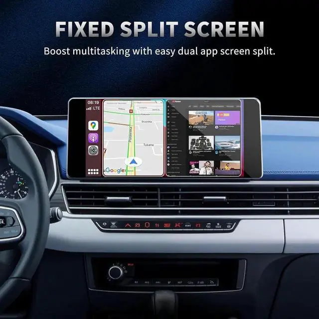 Alt view image 4 of 7 - 4-in-1 Wireless CarPlay Adapter & Android Auto Wireless Adapter, Stream Netflix, YouTube, and More, Split-Screen & Mirroring, for Cars with OEM Wired CarPlay/Android Auto