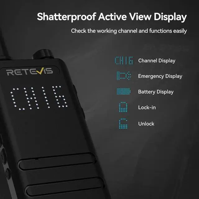 Alt view image 5 of 7 - B3H Small Walkie talkies with LED Diaplay, New Version of RT22(3.0), Ultra Slim, USB-C Rechargeable, with 1620 mAh Battery, Portable FRS Two-Way Radios for Hotel School Restaurant (10 Pack)