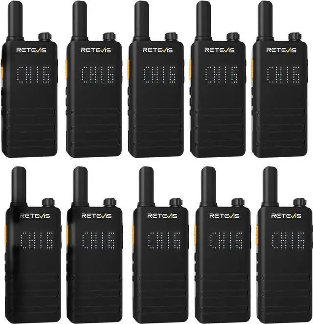 Main image of B3H Small Walkie talkies with LED Diaplay, New Version of RT22(3.0), Ultra Slim, USB-C Rechargeable, with 1620 mAh Battery, Portable FRS Two-Way Radios for Hotel School Restaurant (10 Pack)