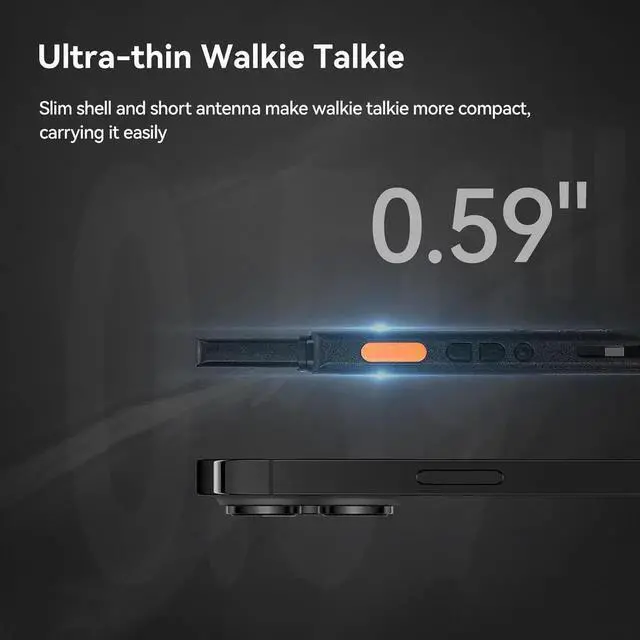 Alt view image 4 of 7 - B3H Small Walkie talkies with LED Diaplay, New Version of RT22(3.0), Ultra Slim, USB-C Rechargeable, with 1620 mAh Battery, Portable FRS Two-Way Radios for Hotel School Restaurant (10 Pack)