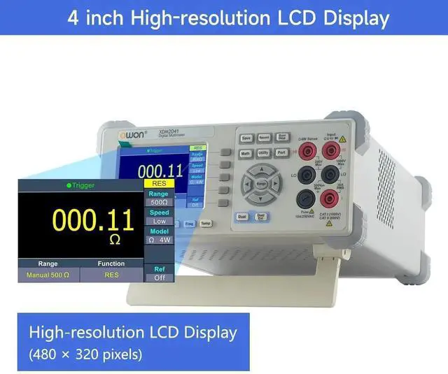 Alt view image 2 of 6 - Digital Multimeter AC DC Current Voltage 3.7in Screen True RMS 55000 CountsDC Voltage Accuracy up to 0.025%2 Line Display Desktop Type XDM2041