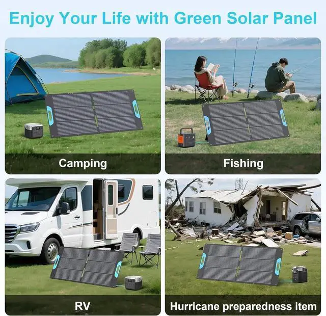 Alt view image 4 of 6 - 110W Portable Solar Panel for Power Station, 23.5% High Efficiency ETFE Foldable Solar Panels Charger, Fast Installation with Kickstands, IP67 Waterproof for RV, Outdoor Camping, Off Grid Blackouts
