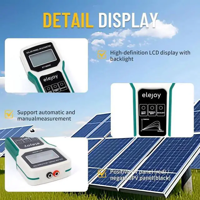 Alt view image 3 of 6 - 1800W Solar Panel Tester MPPT Photovoltaic Multimeter & Watt Meter Smart Portable Tool for Solar PV Panel Data & Troubleshoot Measures Power Output, Performance, and Open Circuit Voltage
