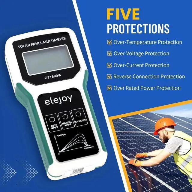 Alt view image 4 of 6 - 1800W Solar Panel Tester MPPT Photovoltaic Multimeter & Watt Meter Smart Portable Tool for Solar PV Panel Data & Troubleshoot Measures Power Output, Performance, and Open Circuit Voltage